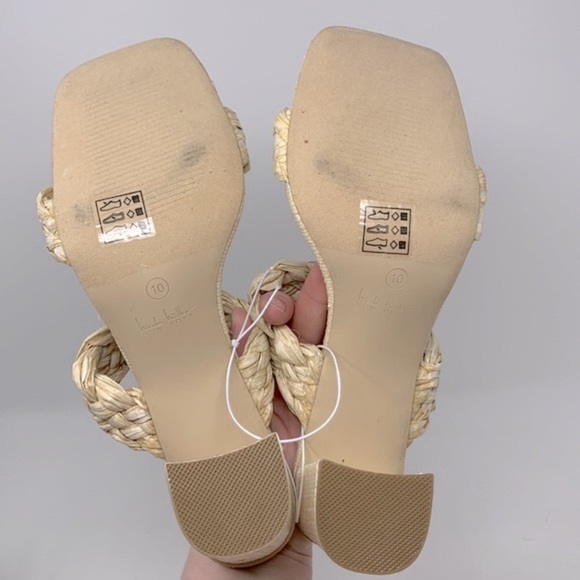 Nicole Miller Woven Straw Block Heeled Square Toe Sandals    NWOT - Picture 7 of 16